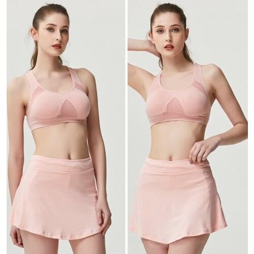 Summer Sports Tennis Yoga Skorts Fitness Short Skirt Badminton Breathable Quick Drying Women Sport Anti Exposure Tennis Skirt