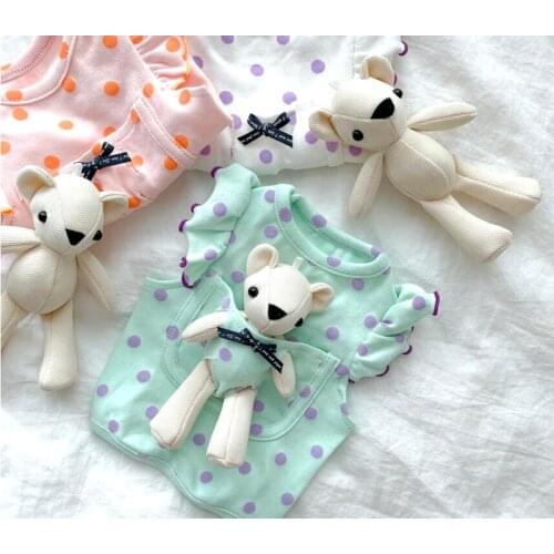 Cute Dog Doll VIP Bichon Hiromi Schnauzer Teddy Pet Small Dog Cat Clothes Summer Thin