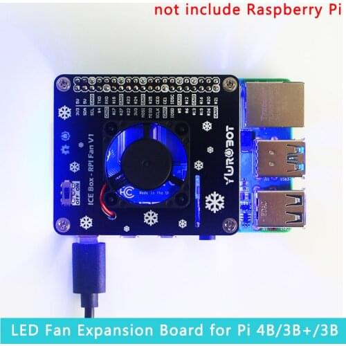 Raspberry Pi LED Cooling Fan Module GPIO Expansion Board compatible fpr Raspberry Pi 4 Model B / 3B+ / 3B / 3A
