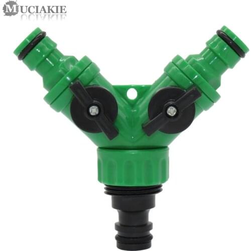 MUCIAKIE 1 Set G3 / 4 "Female Y-Connector 2 way Tap Quick Coupler With 3/4"Male Thread Tap Nipple Joint Garden Irrigation Tool