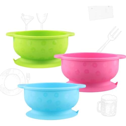 Newborn Baby Anti-break Feeding Bowl Silicone Learning Feeding Food Suction Bowl Slip Resistant Training Tableware Infant Bowl