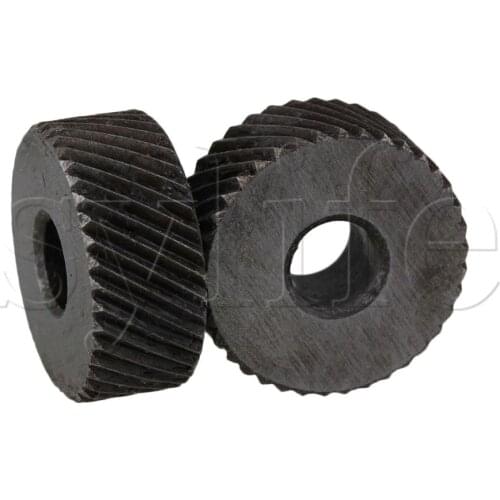 One Pair 1.2mm Pitch Diagonal Coarse 19mm OD Knurling Wheel Roller Tool Steel