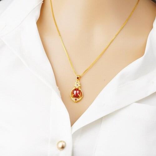 1set Fashion Pendant Necklace Gold Color Collar Statement Gem Choker Necklace for Women Jewelry Wedding Party
