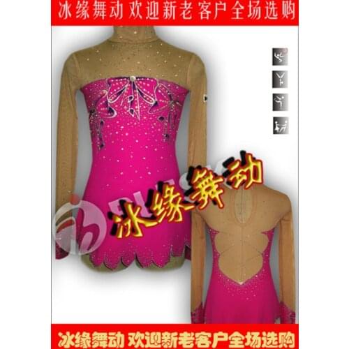 Rose Red Figure Ice Skating Dresses Graceful New Brand Custom Figure Skating Dress DR4047