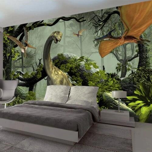Custom Photo Wallpaper 3D Stereo Dinosaur Theme Large Murals Primitive Forest Living Room Bedroom Backdrop Decor Mural WallPaper