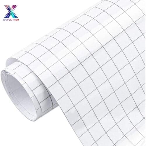 XFX HTV 30.5cm*300cm Clear Vinyl Application Tape Alignment Grid for Craft Decal Transfer Paper Adhesive Heat Transfer Stickers