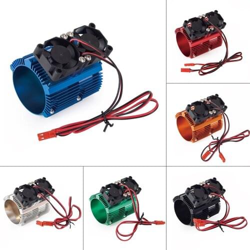 RC Car 41-43mm Dual Fan Motor Radiator Heat Sink for High Speed 1:8 Motor Traxxas SUMMIT Big S E-REVO Big E