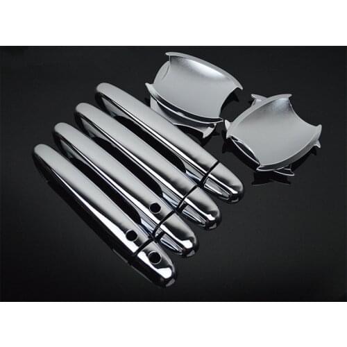 FUNDUOO For Honda CIVIC 2012 2013 2014 New Chrome Door Handle + Cup Bowl Covers trim With Smart Entry Buttons Car Accessories