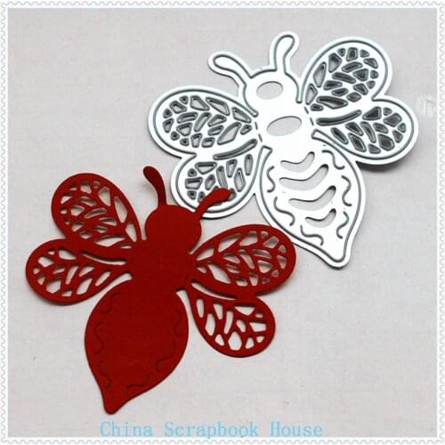 PANFELOU Metal craft Stripe hollow out the bee paper die cutting dies for Scrapbooking/DIY Easter wedding New year cards