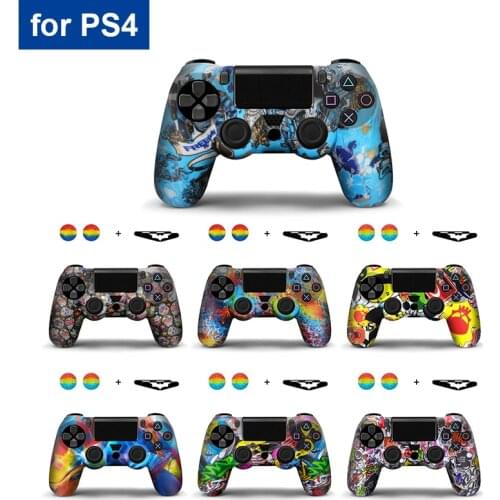 22 Colors Silicone Camo Protective Skin Case For Sony Dualshock 4 PS4 PlayStation 4 Controller Thumb Grips Joystick Caps
