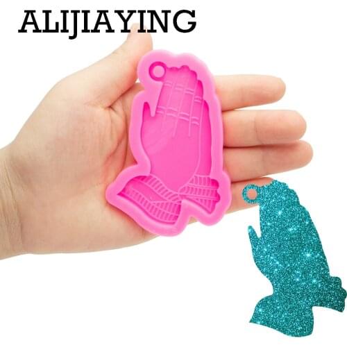 DY0554 Super Glossy Praying hands Keychain Silicone Mold Epoxy Craft Molds DIY Polymer Clay Resin Crafting Mould Jewelry Tools