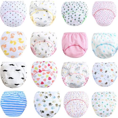 Baby Boy Girl Cloth Diapers Printing Cartoon Panties Potty Training Pants Eco Friendly Cloth Diaper Newborn Stuff Braguitas Bebe