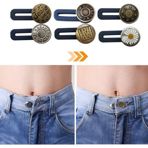 5/10PCS Magic Metal Button Extender for Pants Jeans Free Sewing Adjustable Retractable Button Waist Extenders Waistband Expander