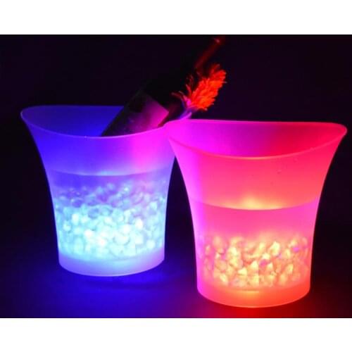 5L LED Ice Bucket Wine Ice Bucket Drink Containers with Colorful Changing for Party Bar Nightclub Champagne Whiskey Beer Bucket