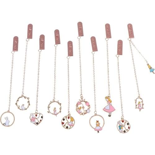 1pc Novelty Bookmarks for Books Stationery Teacher Gift Cute Metal Bookmark Cartoon Book Markers School office Stationery