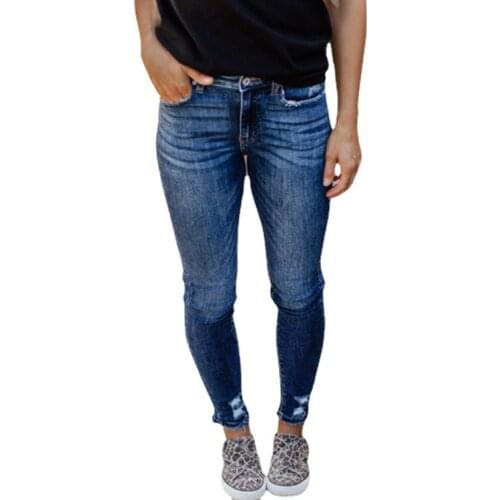 Womens jeans slim slimming skinny jeans with holes