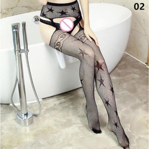SHENGRENMEI 2019 New Pantyhose Women Fishnet Stockings Sexy Mesh Embroidery Star Pattern Nylon Tights Christmas Cosplay Costume