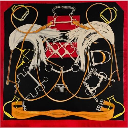 130cm Woman Scarf Shawl 100% Twill Silk Scarf Square Scarf Music Note Print Neckerchief Bandana Headband Hijab Scarves & Wraps