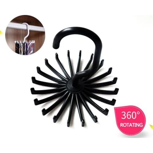 1PCS Plastic portable tie rack space savings of multi-functional plastic rotate 360 degrees belt