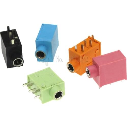 10Pcs Headphone Jack PJ-325 3.5MM Stereo Female Socket 3.5 Audio Earphone Connector PJ-325 Audio Jack Socket Multicolor