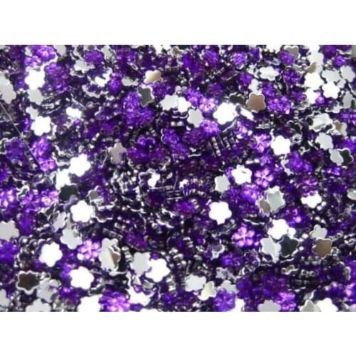 Dark Purple 1000pcs Decorative diy Accessories Acrylic FlatBack Mini Flower 4mm Rhinestones