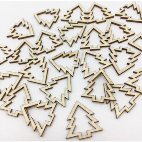 1000pcs Natural Wood Christmas Tree Table Confetti Crafts Toppers Chips Cardmaking Scrapbooking Confetti 20x20mm