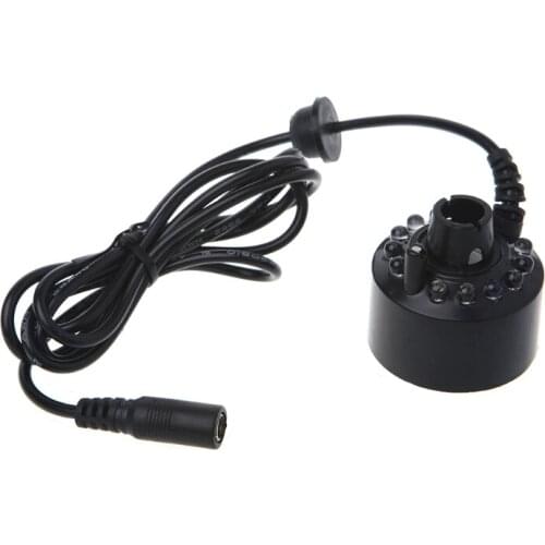 12LED 20mm Metal Super Ultrasonic Mist Creator Fogger Nebulizer Water Fountain R9CD