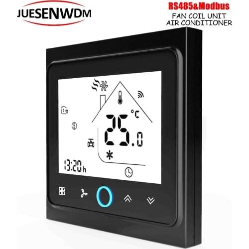 2Pipe cooling heating fan coil NC NO valve modbus thermostat RS485 RTU communication for temperature control switch