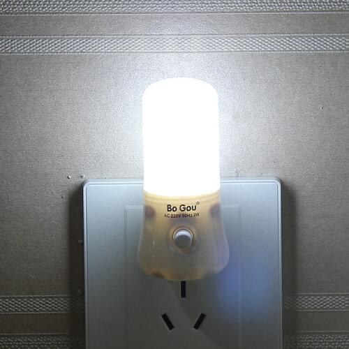 3W Switch Night Light Wall-Mounted Socket 6 Lamp Beads Warm Light Bedside Sleep Light Home Decoration Warm Light