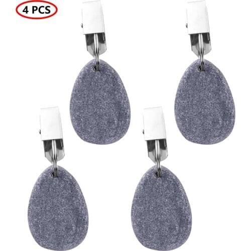 4Pcs Tablecloth Weights Metal Clip Teardrop Table Cover Weights Tablecloth Pendant Stone Table Weights Hangers Table Decoration