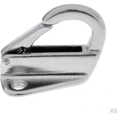 6pcs 9mm Hook Snap Type Boat Yacht 316 Stainless Steel Marine Grade