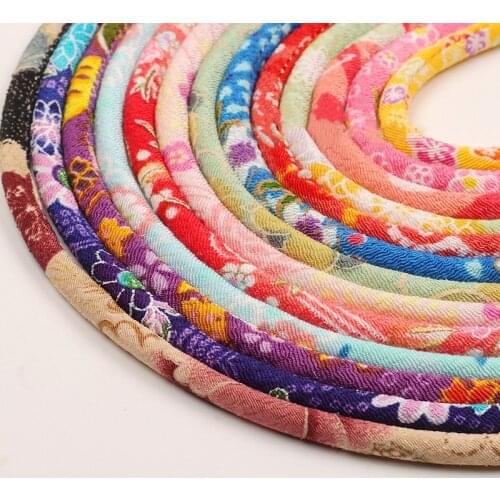 8mm Round Rope Handmade Home Textile Hair Ornament Flower Hairpin Decoration Accessories Japanese Style Crepe Calico Rope 90cm