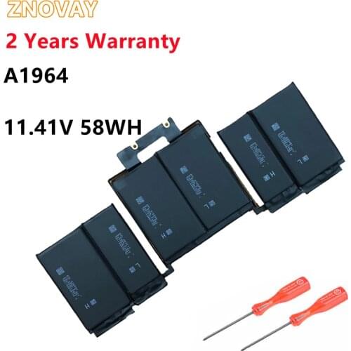 ZNOVAY A1964 original laptop battery for Apple macbook pro 2018 13'' EMC3214 A1989 11.41V 58WH/5086mah