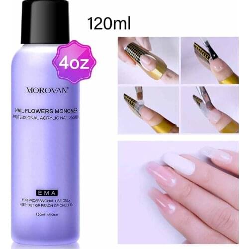 Morovan 40/120ml Quick Building Acrylic Powder and Liquid Nail Extension Set For Poly Builder Gel Clear Pink Nail Tips Builder