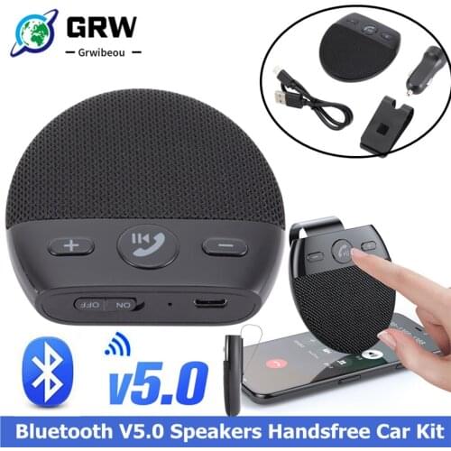Wireless Vehicle Car Bluetooth V5.0 Speakers Handsfree Car Kit Hands-free Bluetooth Speakerphone Sun Visor Car Accessories
