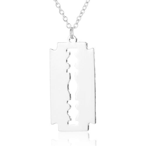 Stainless Steel Mens Razor Blade Necklace O-chain Jewelry Accessory for Women Men Chain on The Neck Collar Collier Dropshipping