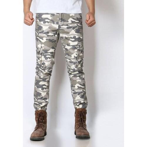 Camouflage Military Cargo Pants Men Army Tactical Pants Slim Camo Working Casual Men Cotton Joggers Clothing Pantalon Homme
