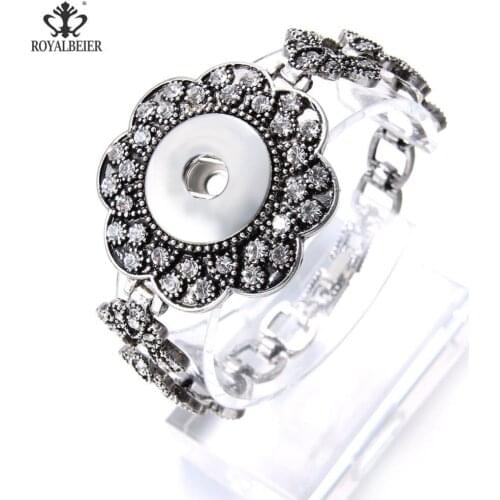 RoyalBeier Hot Sale Bohemian Watches Women Jewelry One Direction Pulseras Newest Vintage 18mm Metal Snap Button Bracelet SZ0529