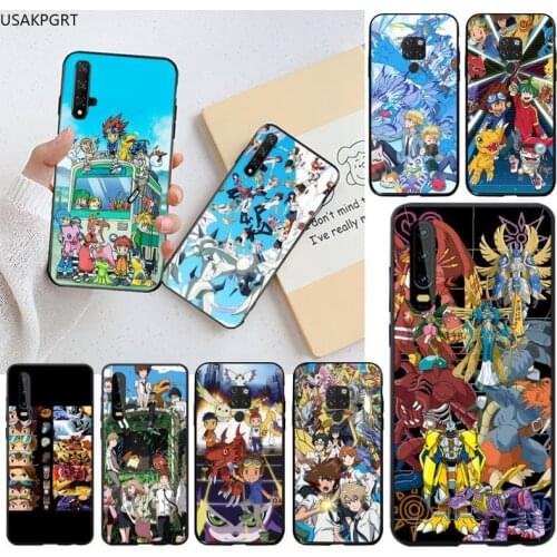 USAKPGRT Cartoon Digimon Phone Case for Huawei P40 P30 P20 lite Pro Mate 30 20 Pro P Smart 2020 prime
