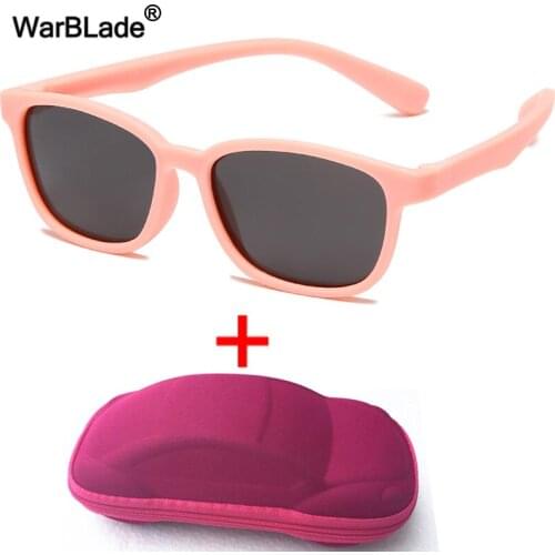 WarBlade Square Kids Sunglasses Children Polarized Sunglasses TR90 Silicone Soft Boys Girls Glasses Baby Flexible Eyewear UV400