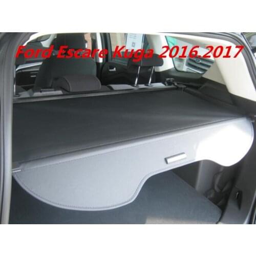 For Ford Escare Kuga 2016 2017 2018 2019 Car Rear Trunk Security Shield Cargo Cover( Black beige)