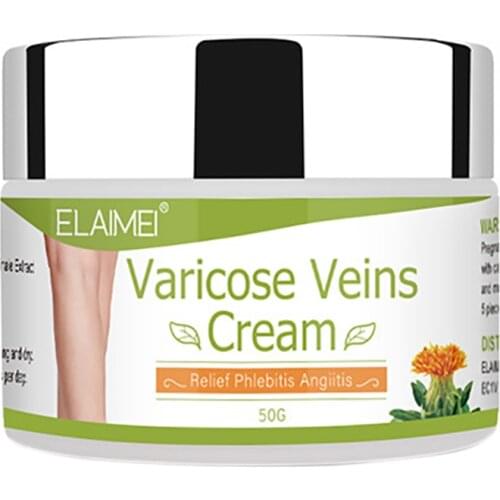 ELAIMEI 50G Varicose Vein Ointment Relieve Pain Bulging Legs Red Blood Streak Repair Vein Cream Herbal Safflower Cream