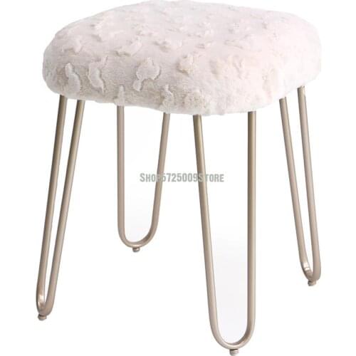 Alogus European Make-up Stool Fashion Creative Cloth Make-up Stool American Modern Bedroom Iron Shoes Stool Chair