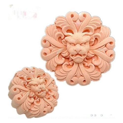 2D Silicone Soap/Polymer Clay/Cold Porcelain Clay/Plaster Mold - Horned Lion- Handmade Soap Mold