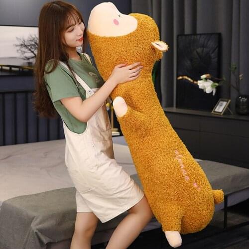 Kawaii anime alpaca doll big soft sheep plush toy girl sleeping pillow for children gift decoration 47inch 120cm DY50887