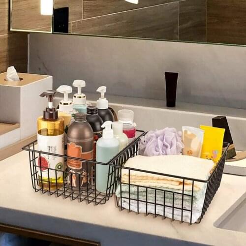 NHBR Freezer Refrigerator Wire Storage Baskets 4 Pack Metal Baskets Food Storage Organizer Bin with Built-in Handles