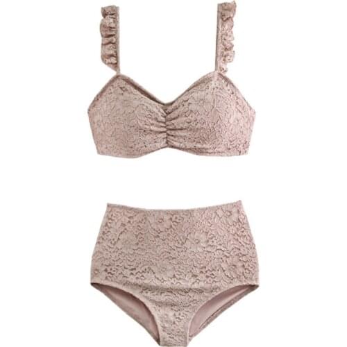 Swimwear Swim Suit Bikini Girl Biquini Infantil Tankini Swimsuit For Girls Brazilian Korean New Lace High Waist Female Breasts