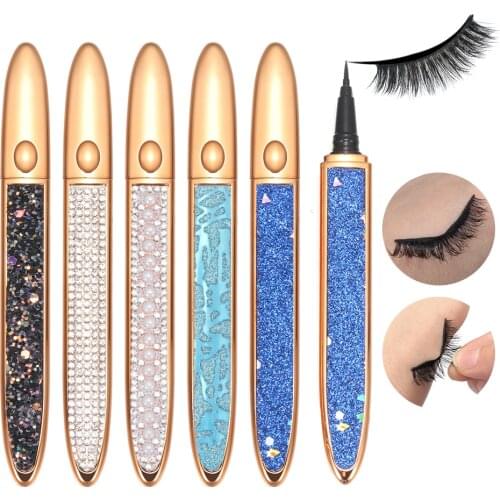 Magic Self-adhesive Eyeliner Pen Black/Coffee Glue-free for False Lashes Makeup Waterproof Long Lasting Liquid Eye Liner Pencil