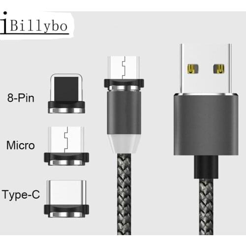 Mobile phone android For Oppo F7 A5 A7 A9 LED magnetic Micro USB Charge Cable For Nokia 3 5 Samsung galaxy S6 S7 Edge J3 J5 J7