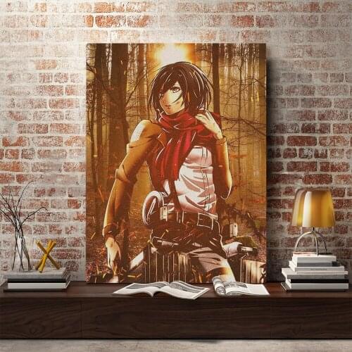 Mikasa Ackerman Attack on Titan Anime Canvas Home Decor Painting Wall Art Decoration Prints Dorm Living Room Bedroom Poster